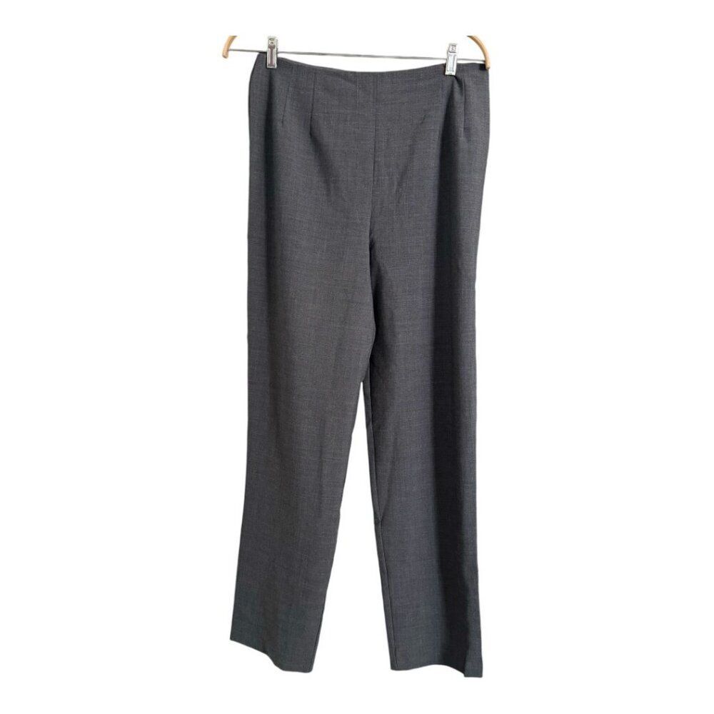 J Jill 14T Pants Straight Leg Gray Full Length Wool Poly Hidden Side Zip - Picture 2 of 4